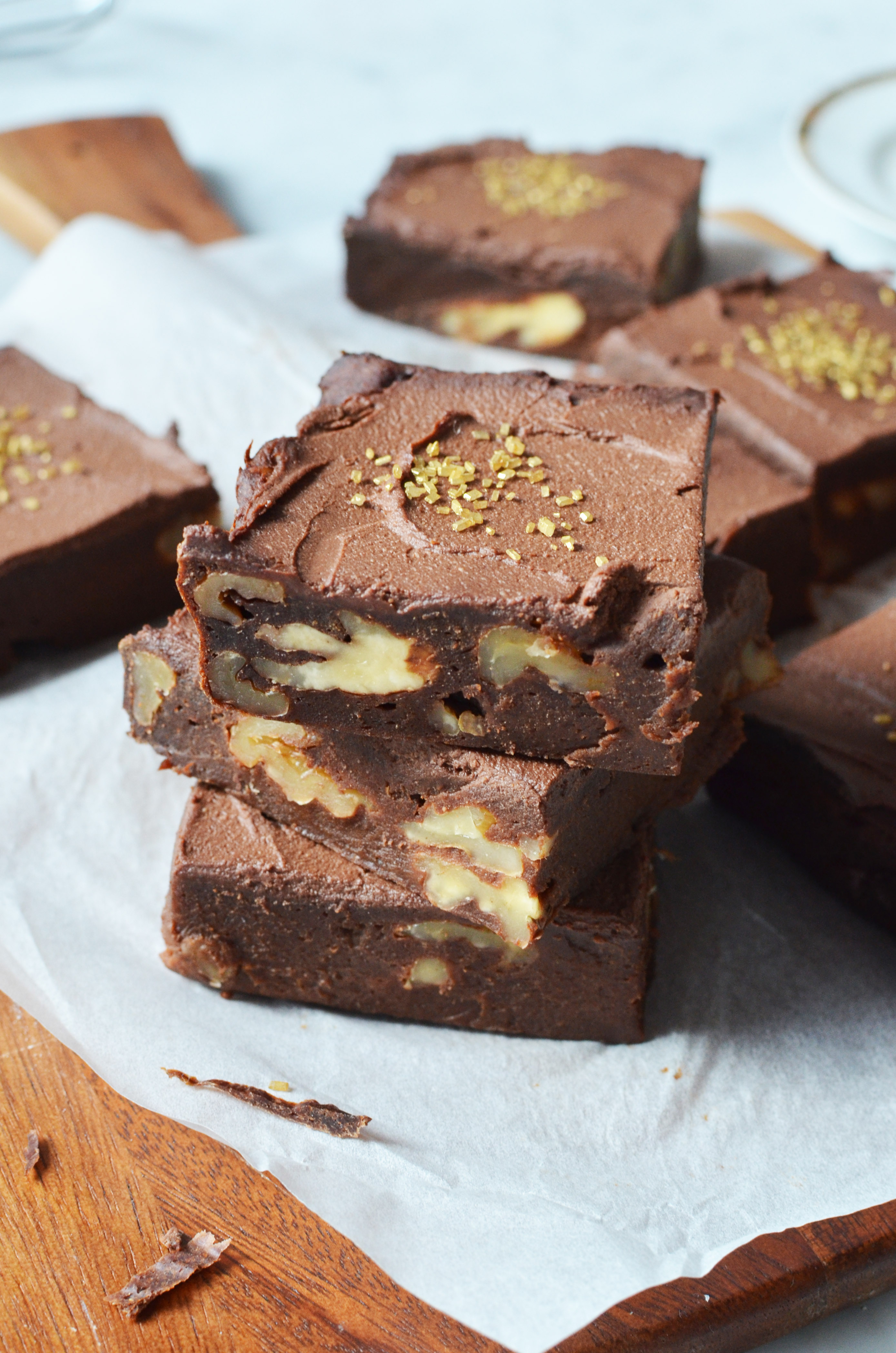 Recipe for sweet potato brownies with walnuts