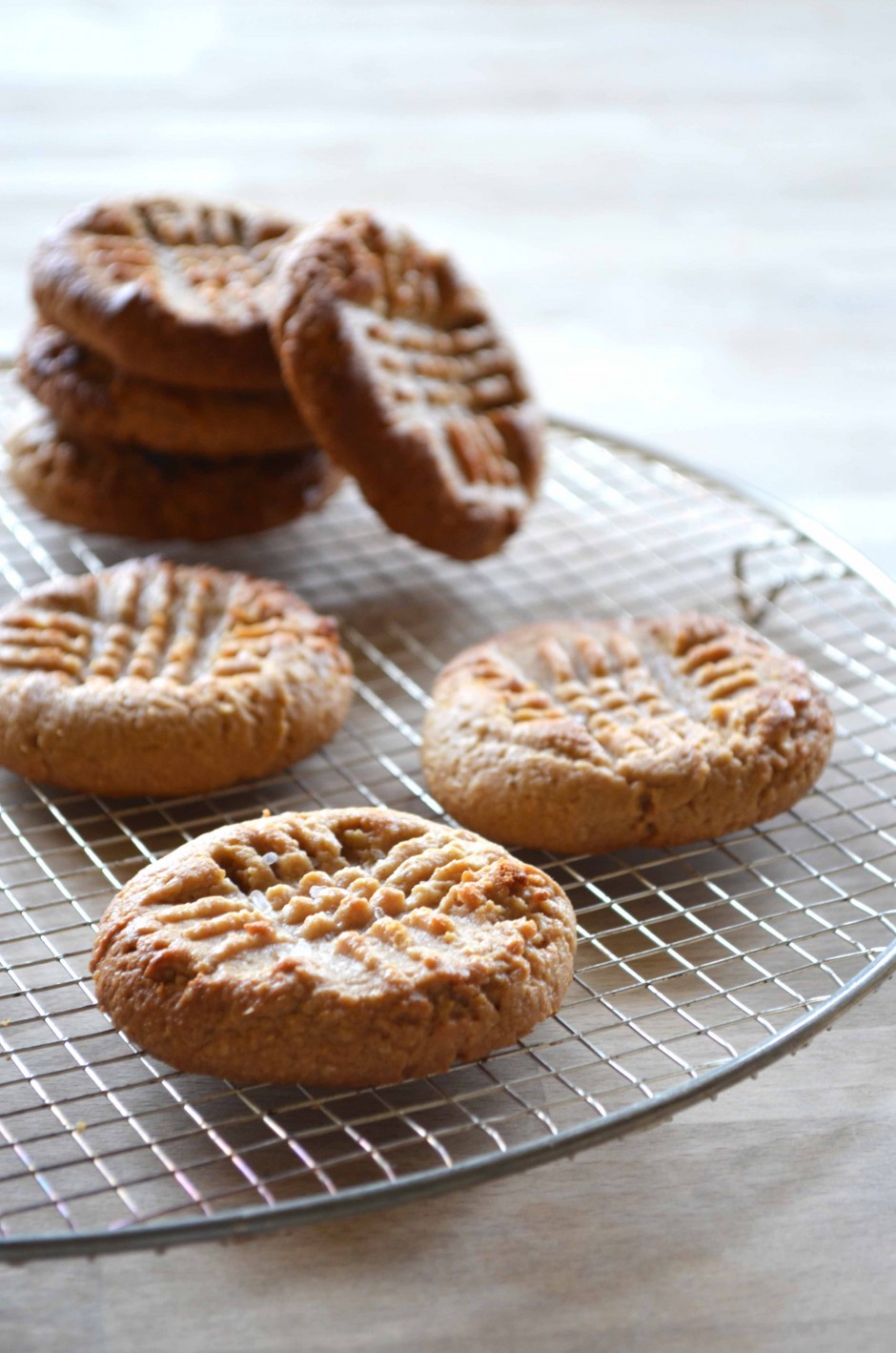 Salted peanut butter cookies. Photo and recipe by That Healthy Kitchen