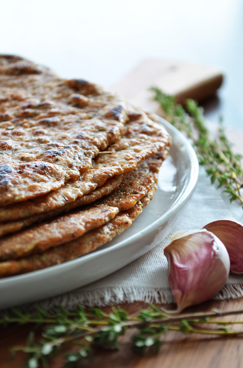 A recipe for Whole Wheat Spelt Wraps with Herbs and Garlic. Made with wholesome ingredients that nourish your body {vegan}