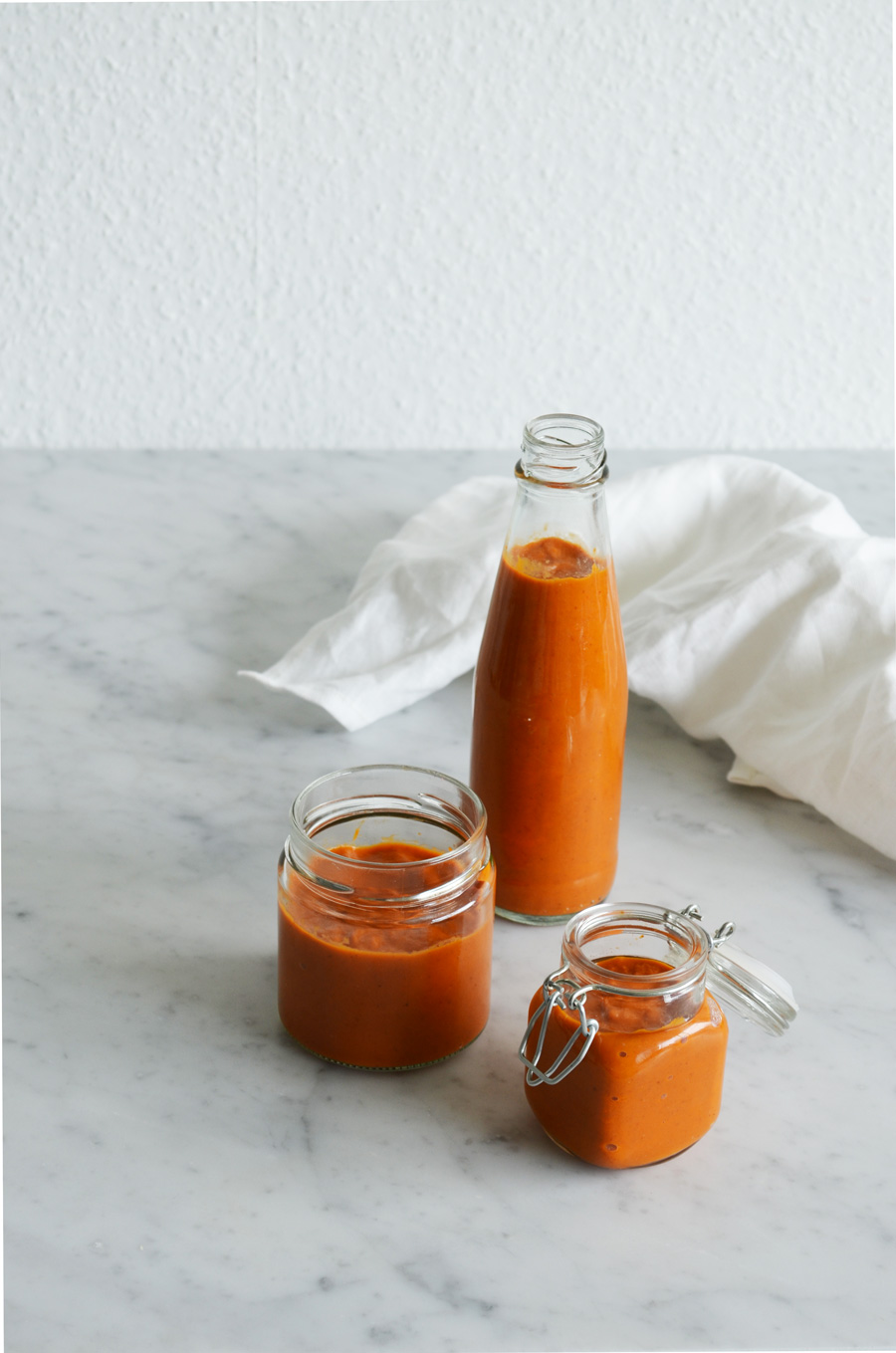 Spicy sugar free, vegan, gluten free, roasted red pepper ketchup, with no sugar or salt added