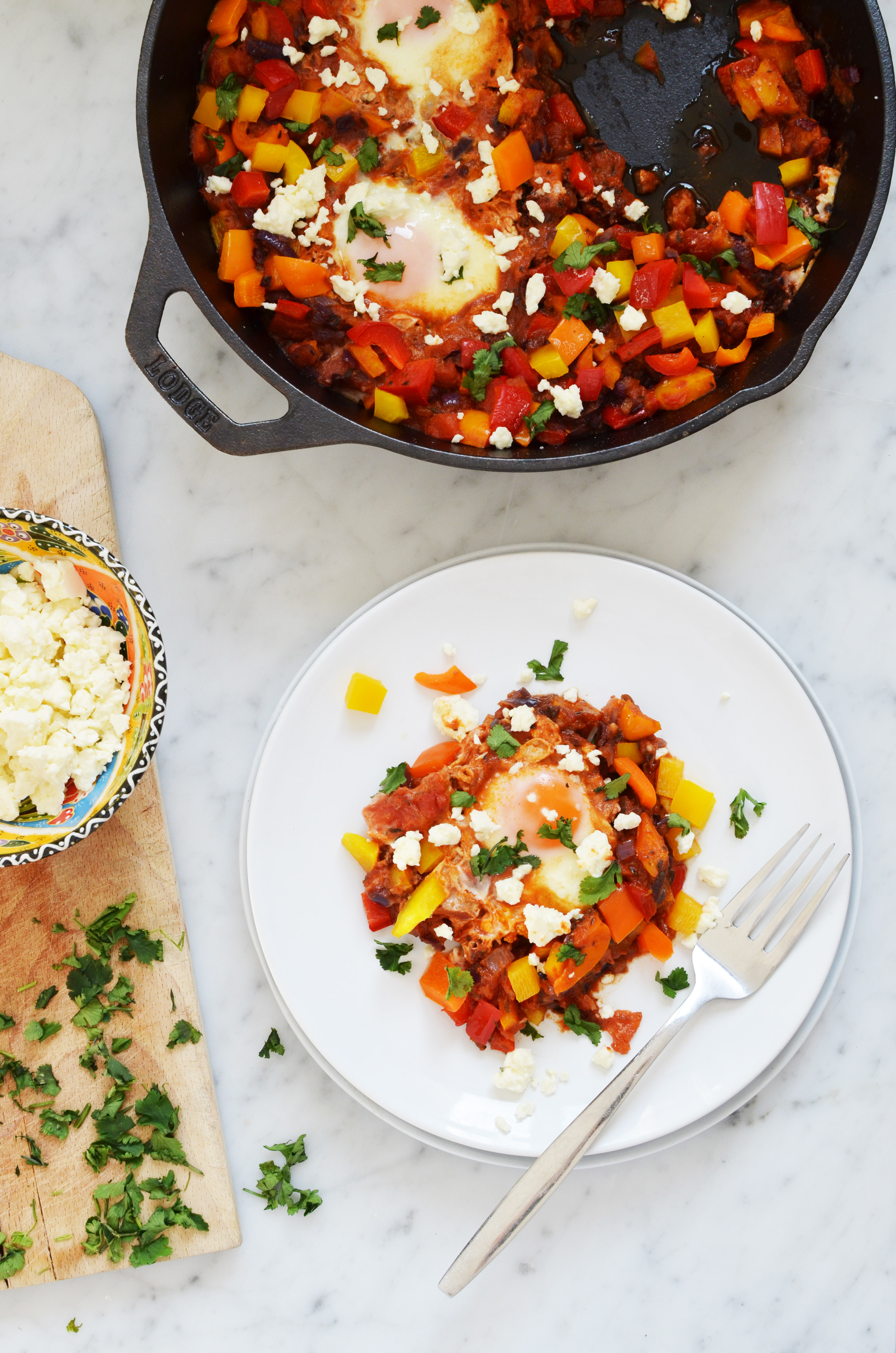 Recipe for Middle-Eastern Shakshuka with feta